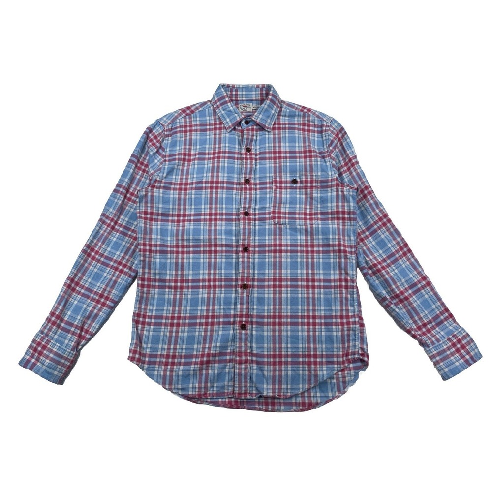 Faherty Men's Medium Brushed Flannel Shirt Button Up Single Pocket Plaid